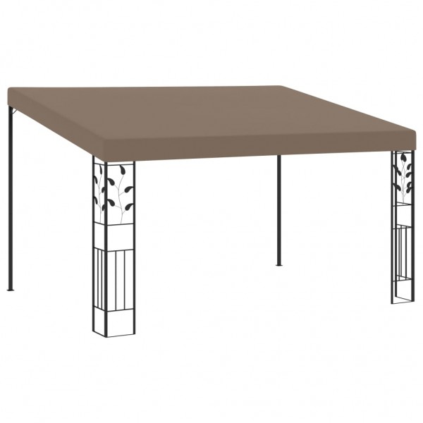 Cenador con montaje en la pared gris taupe 4x3x2.5 m