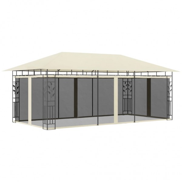 Cenador con mosquitera color crema 6x3x2.73 m