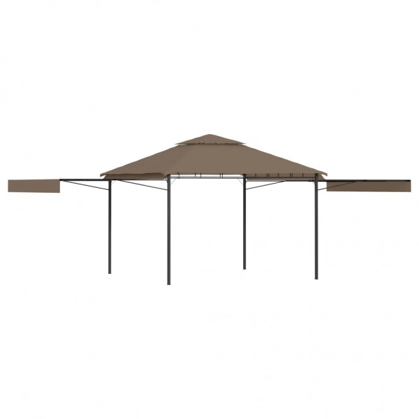 Cenador con techo extensible doble gris taupe 3x3x2.75m 180g/m²