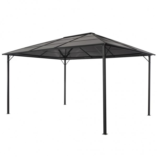 Cenador con tejado aluminio 4x3x2.6 m negro