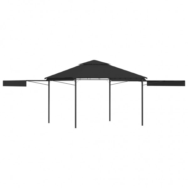 Cenador con tejado doble extensible antracita 3x3x2.75m 180g/m²