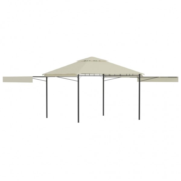 Cenador con tejado doble extensible crema 3x3x2.75m 180g/m²
