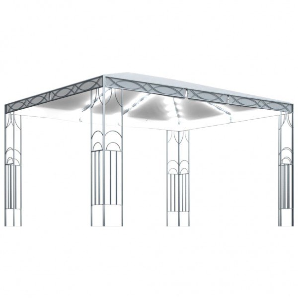 Cenador con tira de luces LED 400x300 cm crema