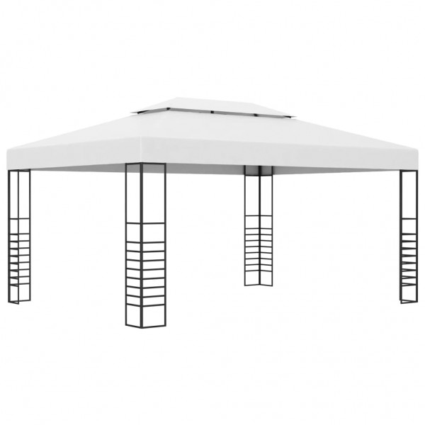Cenador de jardín acero recubrimiento polvo blanco 4x3x2.7 m