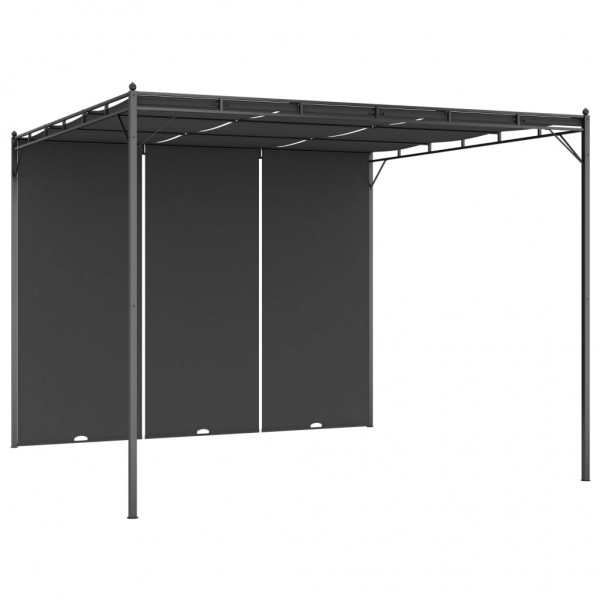 Cenador de jardín con cortina lateral gris antracita 3x3x2.25 m