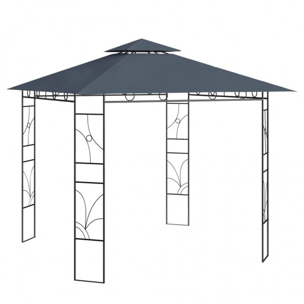 Cenador gris antracita 3x3x2.7 m 160 g/m²