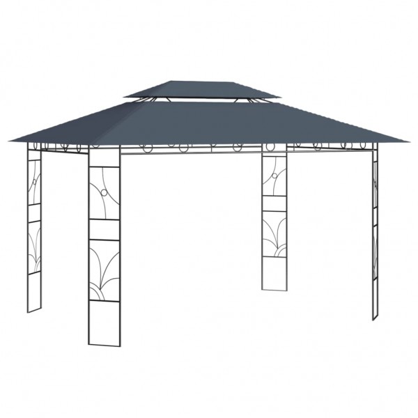 Cenador gris antracita 4x3x2.7 m 160 g/m²