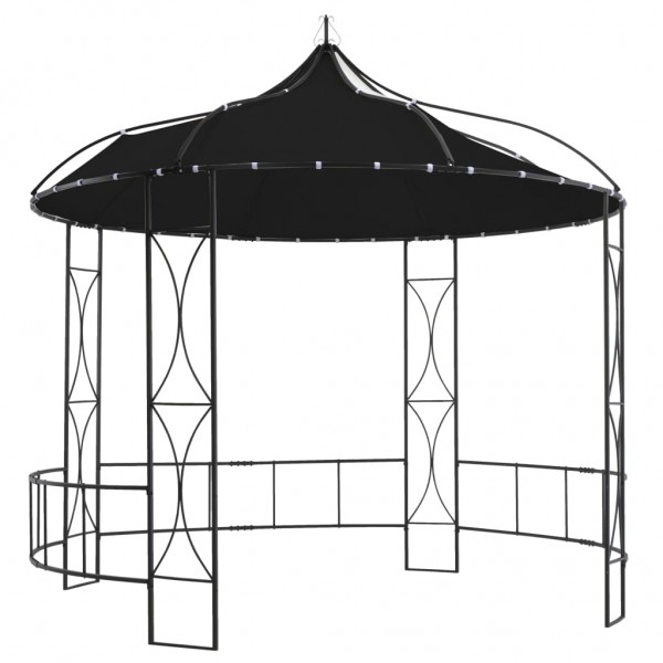 Cenador redondo gris antracita 300x290 cm