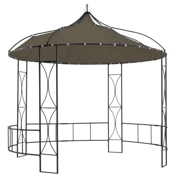 Cenador redondo gris taupe 300x290 cm
