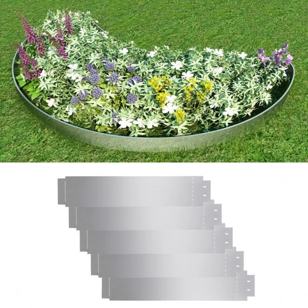 Cercas para el césped 5 piezas acero galvanizado 100x20 cm