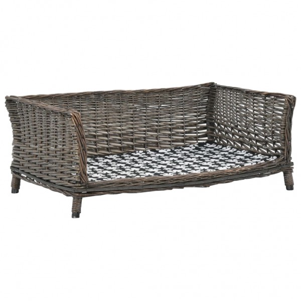 Cesta para perros con cojín sauce natural gris 90x54x35 cm