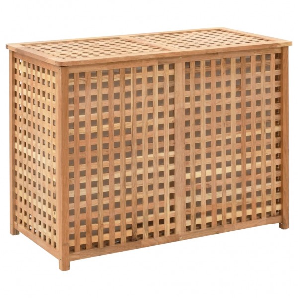 Cesto para la ropa sucia madera maciza de nogal 87.5x46x67 cm
