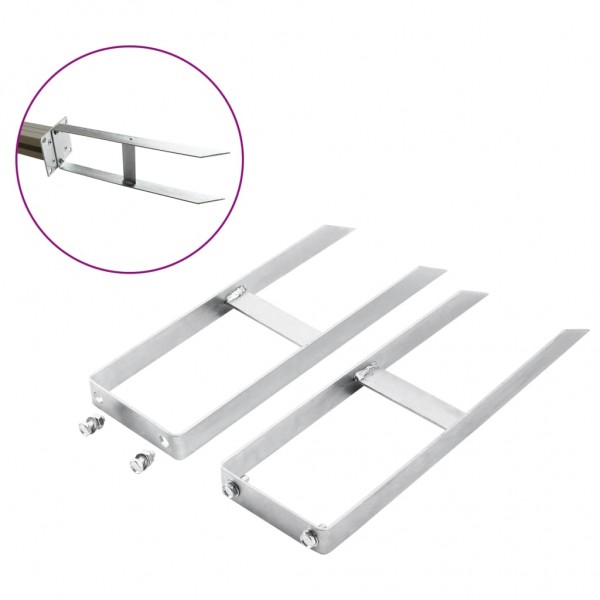 Clavijas de tierras para valla de WPC 2 unidades acero 40 cm