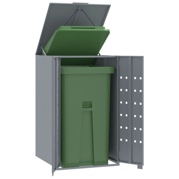 Cobertizo de contenedor de basura acero gris 69x79x117 cm