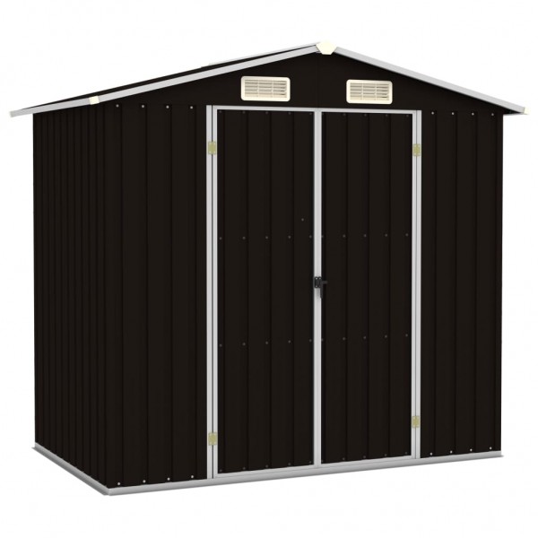 Cobertizo de jardín acero galvanizado marrón 205x129x183 cm