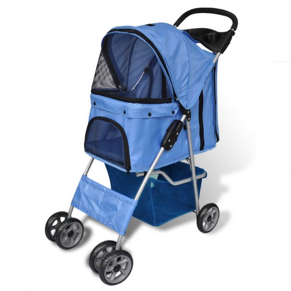 Cochecito para perros azul