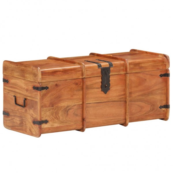 Cofre de almacenamiento madera maciza de acacia 90x40x40 cm