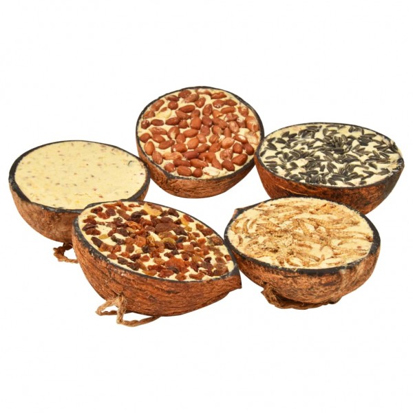 Comida para pájaros en mitades de cocos 10 unidades 290 g