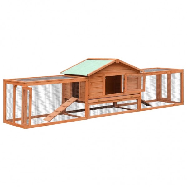 Conejera de madera maciza de pino y abeto 310x70x87 cm