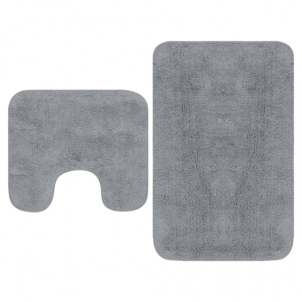 Conjunto de alfombras de baño de tela 2 piezas gris