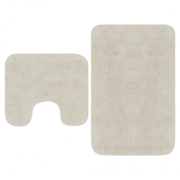 Conjunto de alfombrillas de baño de tela 2 piezas blanco
