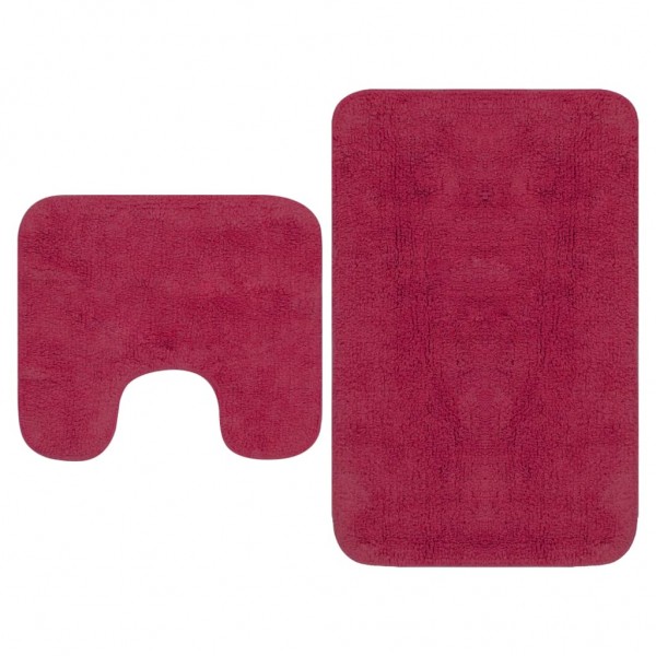 Conjunto de alfombrillas de baño de tela 2 piezas fucsia