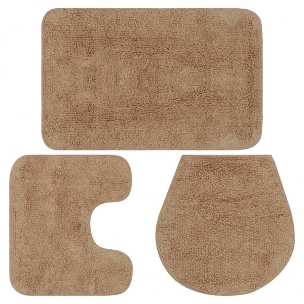 Conjunto de alfombrillas de baño de tela 3 piezas beige