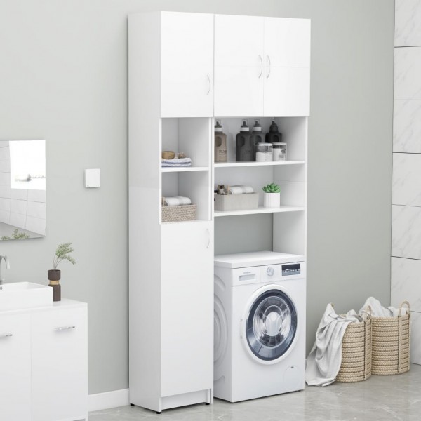 Conjunto de armario para lavadora aglomerado blanco