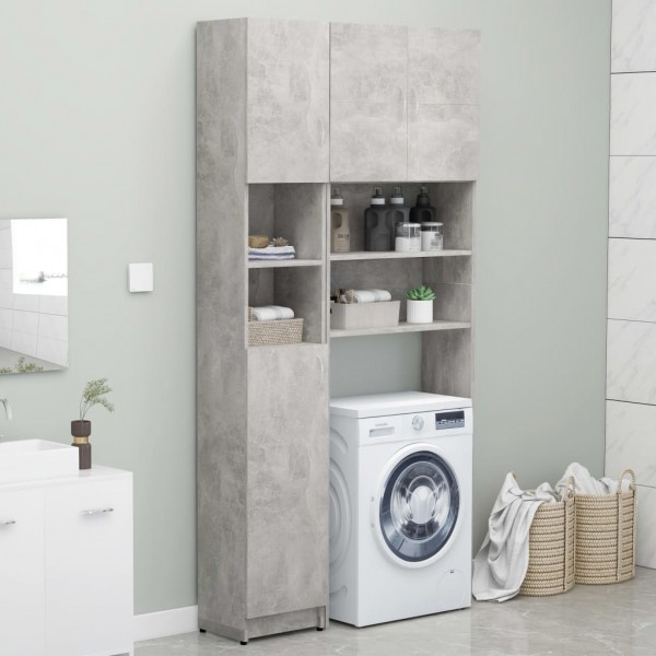 Conjunto de armario para lavadora aglomerado gris hormigón