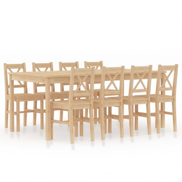 Conjunto de comedor 9 piezas madera de pino