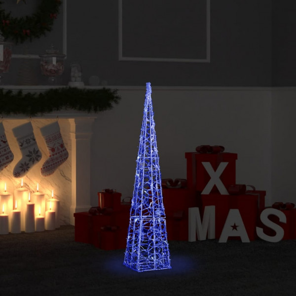 Cono de luz LED decorativo acrílico azul 90 cm