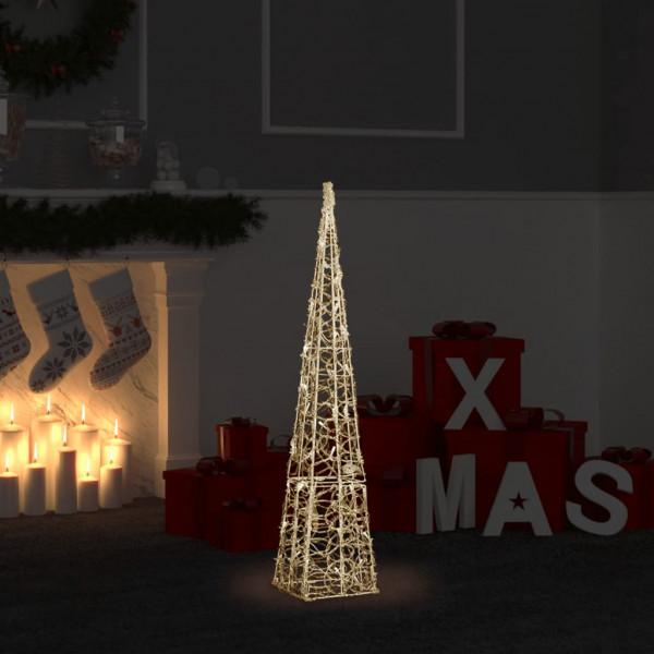 Cono de luz LED decorativo acrílico blanco cálido 90 cm