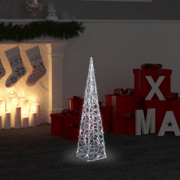Cono de luz LED decorativo acrílico blanco frío 60 cm