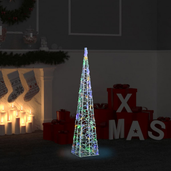 Cono de luz LED decorativo acrílico multicolor 90 cm