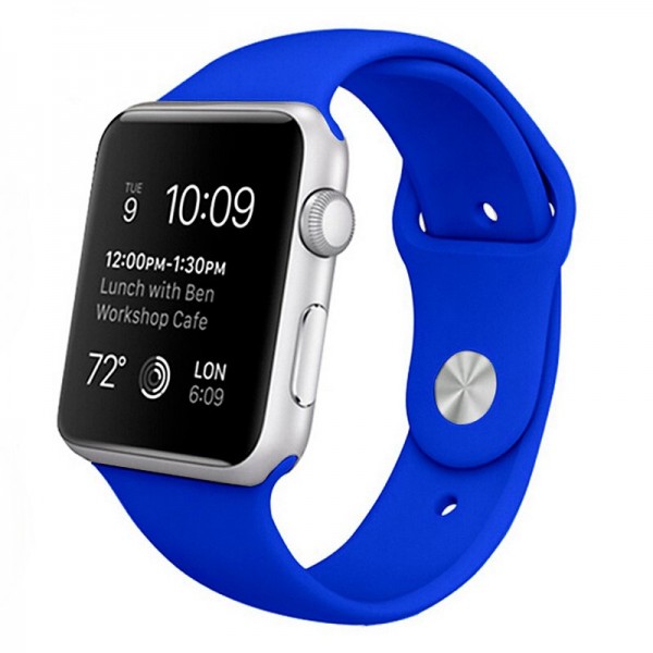 Correa COOL para Apple Watch Series 1 / 2 / 3 / 4 / 5 / 6 / 7 / 8 / 9 / SE (38 / 40 / 41 mm) Goma Azul