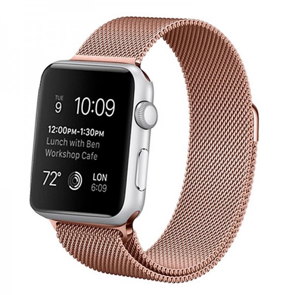 Correa COOL para Apple Watch Series 1 / 2 / 3 / 4 / 5 / 6 / 7 / 8 / 9 / SE (38 / 40 / 41 mm) Metal Rose Gold