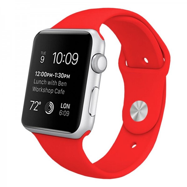 Correa COOL para Apple Watch Series 1 / 2 / 3 / 4 / 5 / 6 / 7 / 8 / 9 / SE (42 / 44 / 45 mm) Goma Rojo