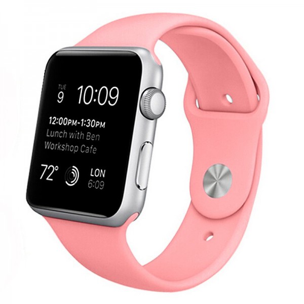 Correa COOL para Apple Watch Series 1 / 2 / 3 / 4 / 5 / 6 / 7 / 8 / 9 / SE (42 / 44 / 45 mm) Goma Rosa