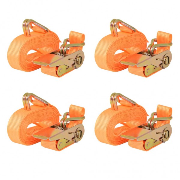 Correas de sujeción de trinquete 4 uds 0.4 T 6mx25mm naranja