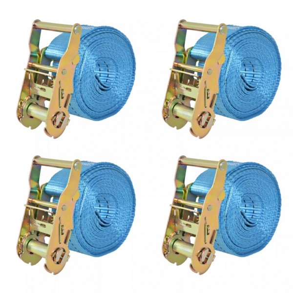 Correas de sujeción de trinquete 4 uds 2 T 6mx38mm azul