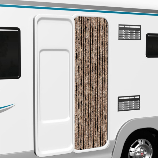 Cortina antimoscas chenilla beige y marrón oscuro 56x200 cm