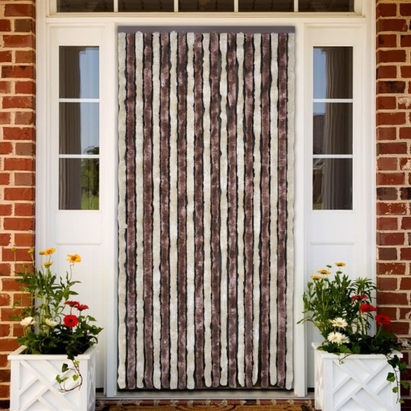 Cortina mosquitera beige y marrón claro 100x220 cm chenilla