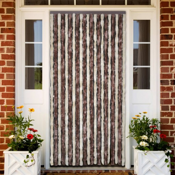 Cortina mosquitera beige y marrón claro chenilla 120x220 cm