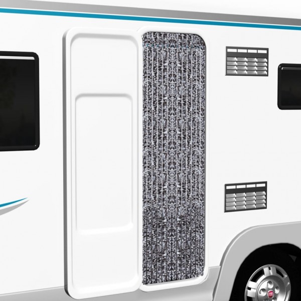 Cortina mosquitera de chenilla marrón y beige 56x185 cm