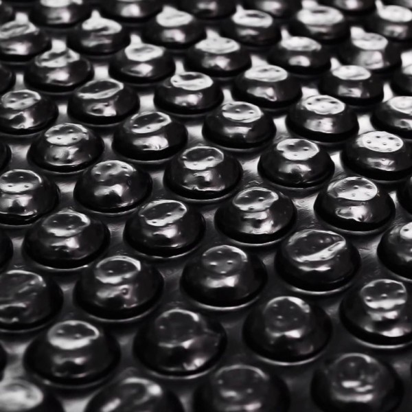 Cubierta solar de piscina PE rectangular flotante negro 10x5 m