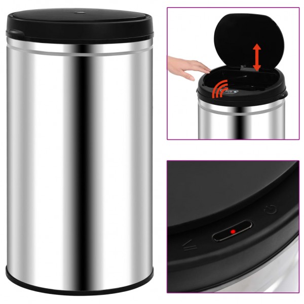 Cubo de basura con sensor automático 60 L acero inoxidable