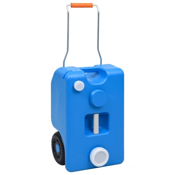 Depósito de agua con ruedas para camping azul 25 L