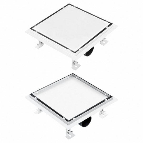 Desagüe de ducha cubierta inserción suelo acero inox. 23x23 cm