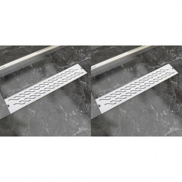 Desagüe ducha lineal 2 pzs curvas 630x140 mm acero inoxidable