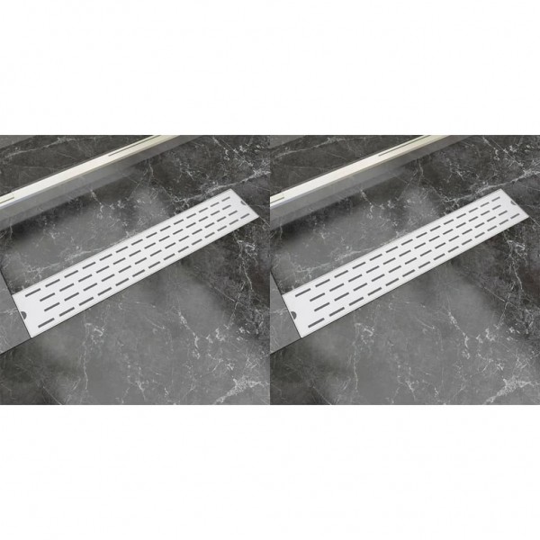 Desagüe ducha lineal 2 uds línea 630x140 mm acero inoxidable